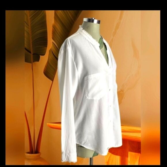 Cloth & Stone Womens long sleeves and frayed collar shirt - Picture 7 of 9